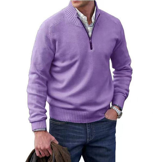 Men's Zipper Stand-Up Collar Sweater – Stylish Wool Warm Sweater for Ultimate Comfort and Cold-Weather Protection